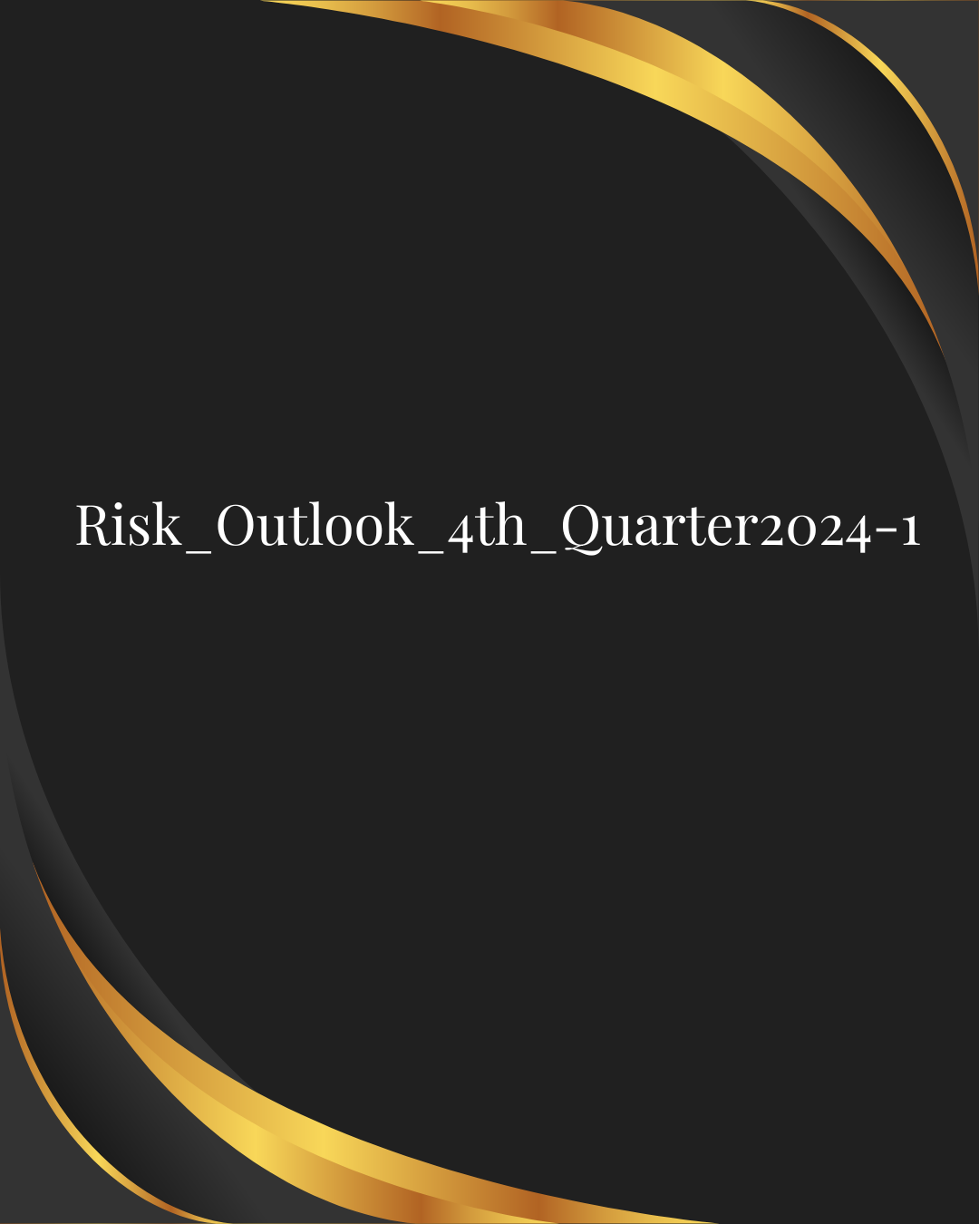 Quarterly Risk Outlook 4th Quarter 2024 cover